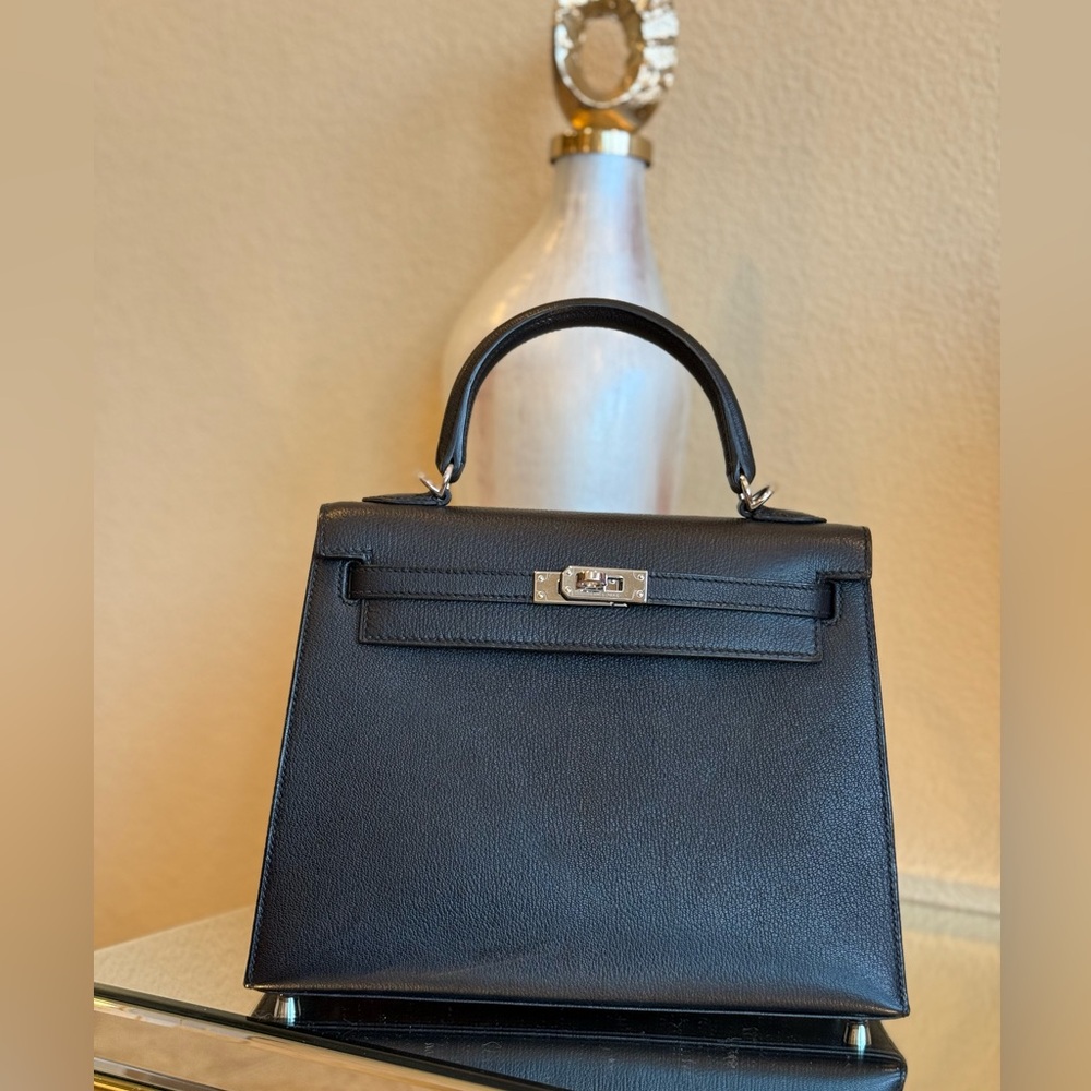 Hermes Kelly 25 Chèvre Black Phw 2019